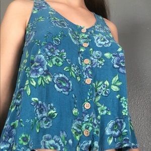 Blue Floral Tank